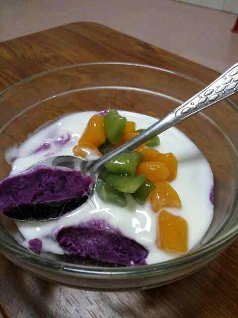 酸奶紫薯芋圆