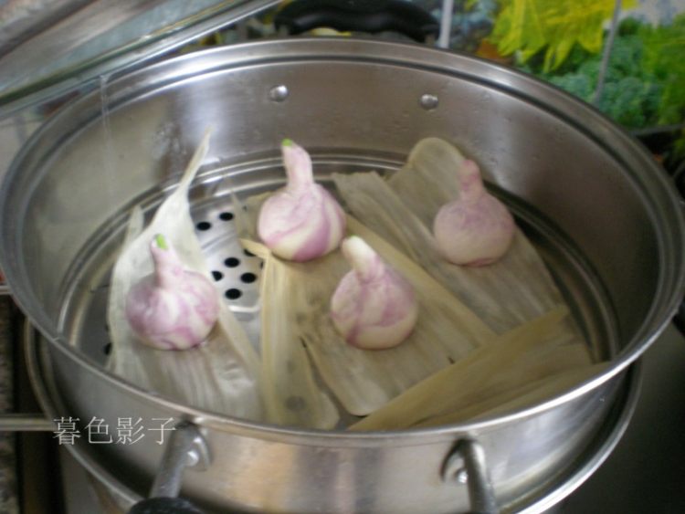 紫皮大蒜甜豆沙包