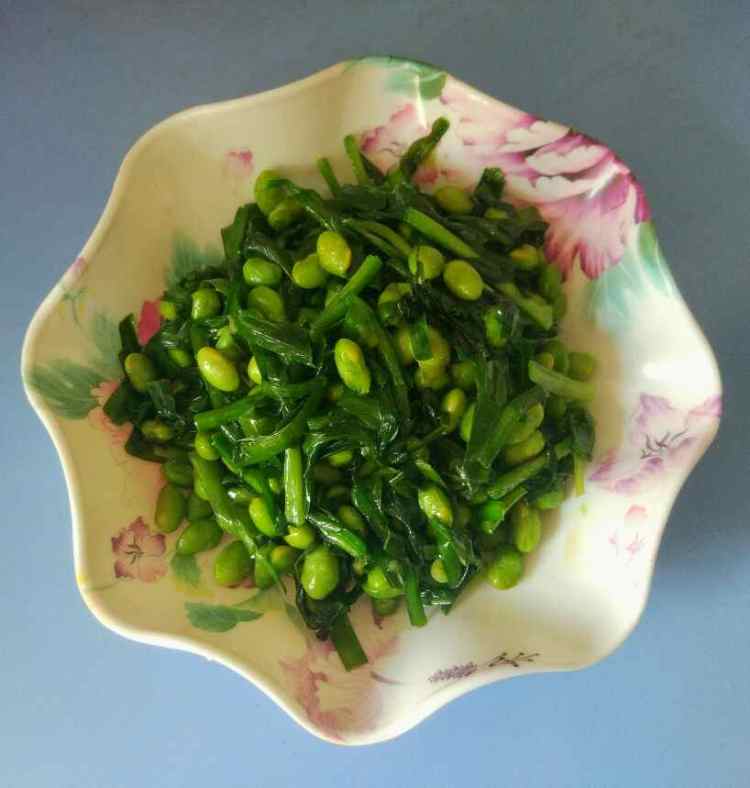 韭菜炒毛豆