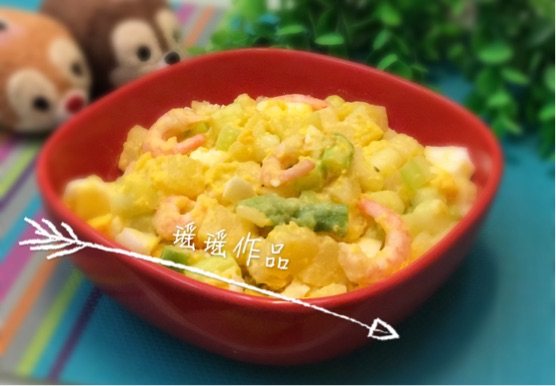 土豆芦笋甜虾色拉