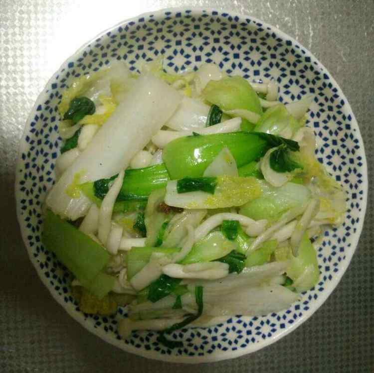 青菜炒蘑菇