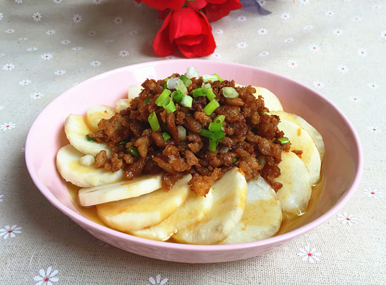 冬菜肉末蒸山药