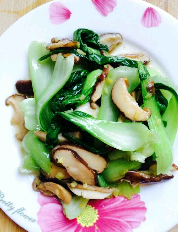 青菜炒香菇