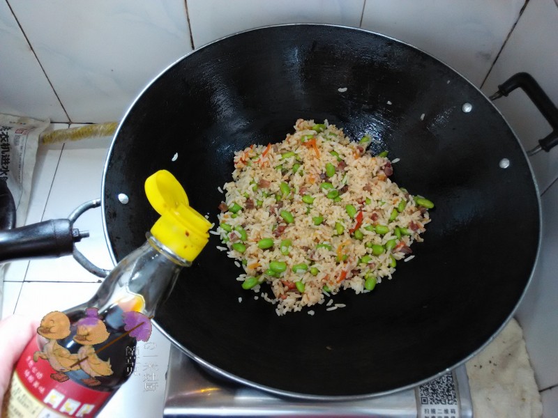 椒油茄汁毛豆炒饭