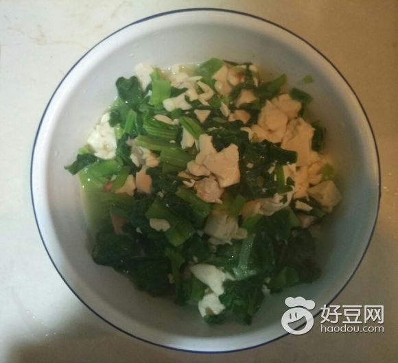 小白菜豆腐钵