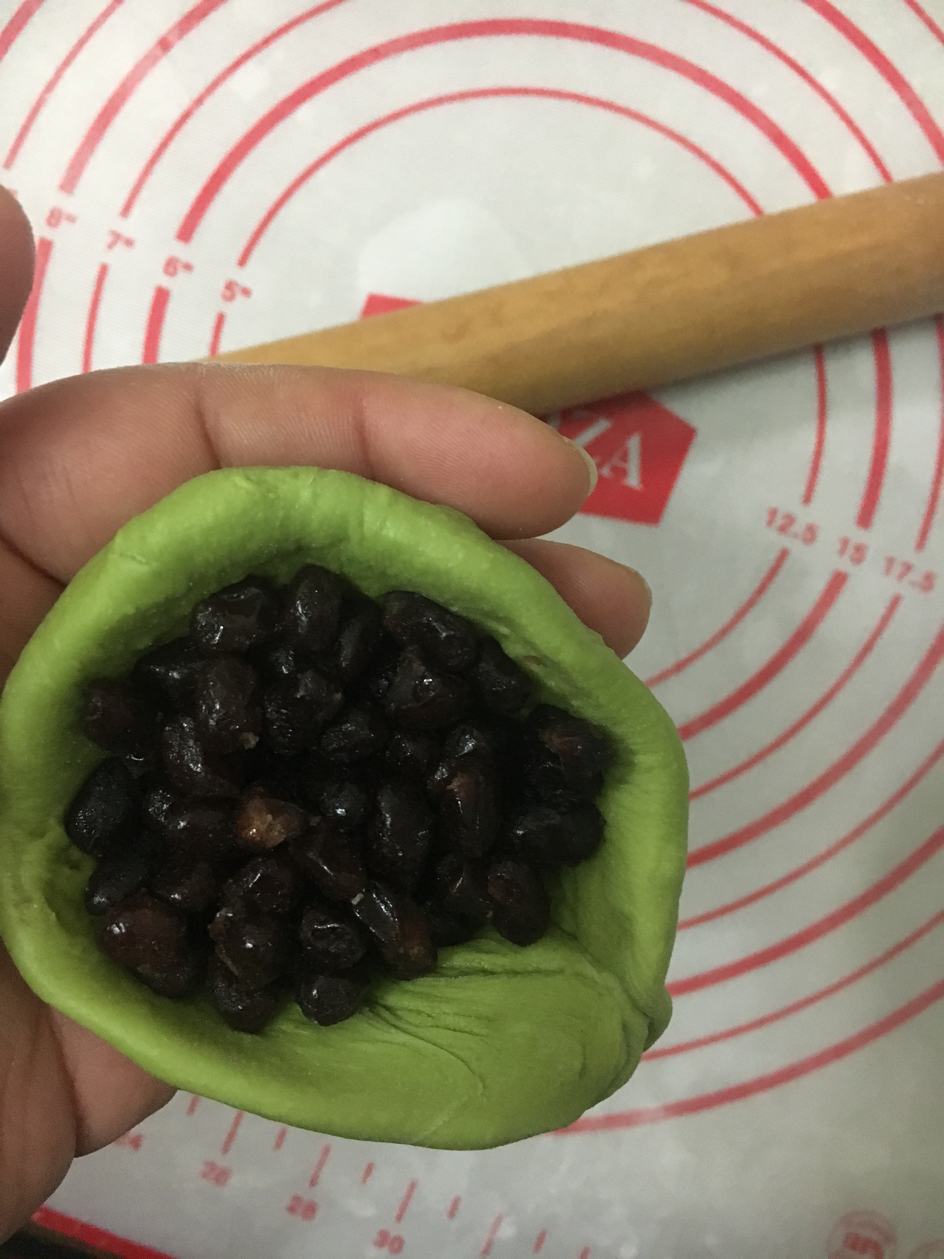 抹茶日式红豆包