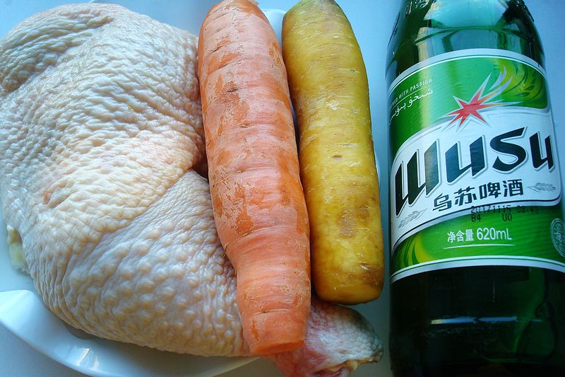 胡萝卜啤酒鸡