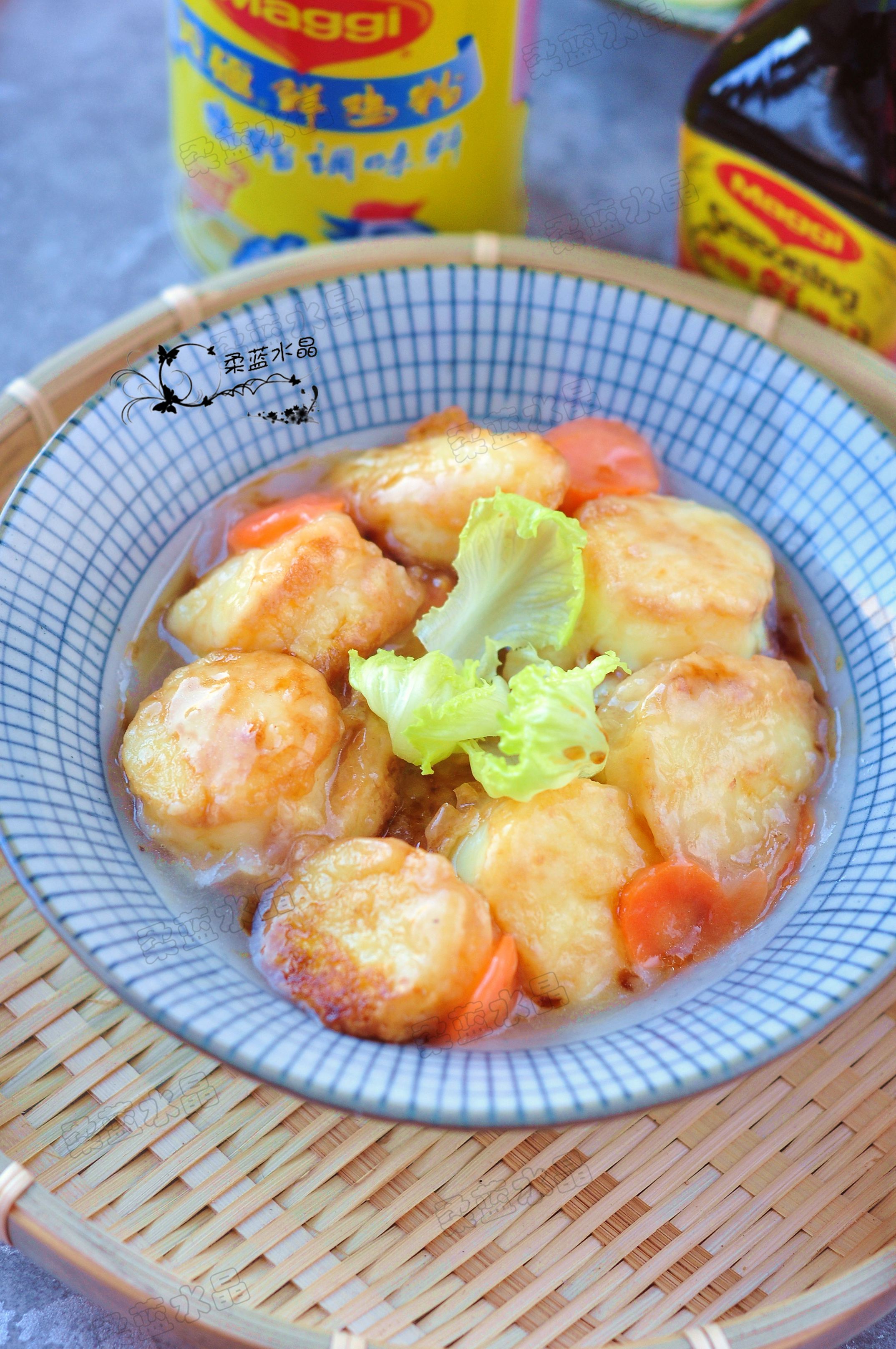 浇汁虎皮豆腐