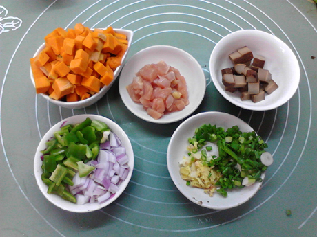 香辣南瓜鸡丁炒饭