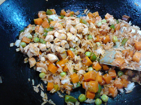 香辣南瓜鸡丁炒饭