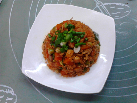 香辣南瓜鸡丁炒饭