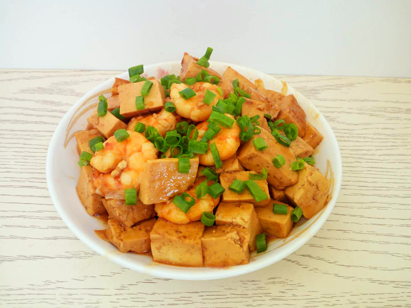 蚝油虾仁炖豆腐