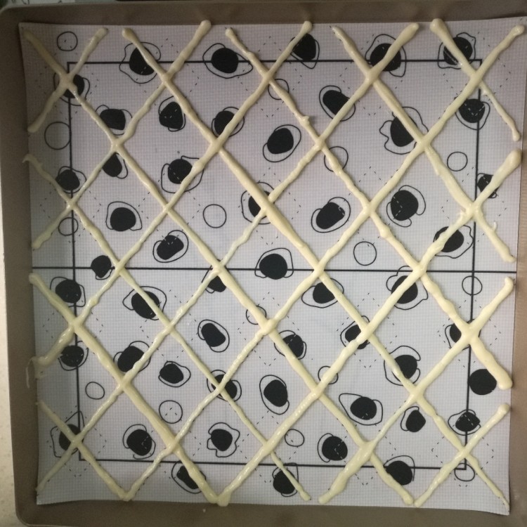 抹茶格子彩绘蛋糕