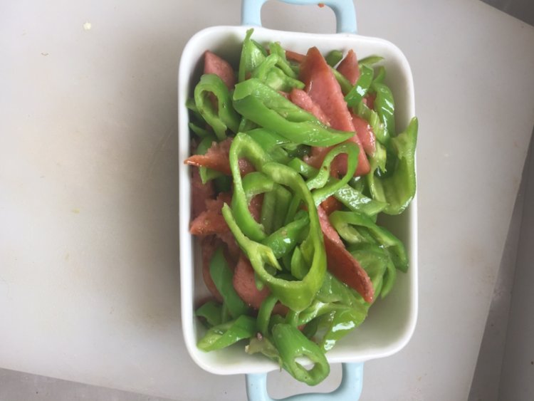 青椒炒火腿