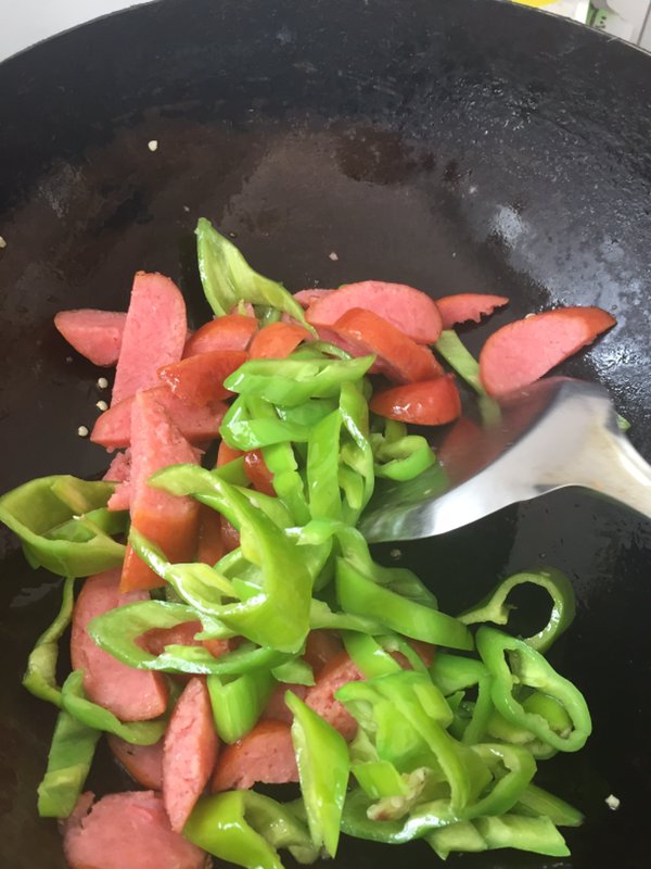 青椒炒火腿