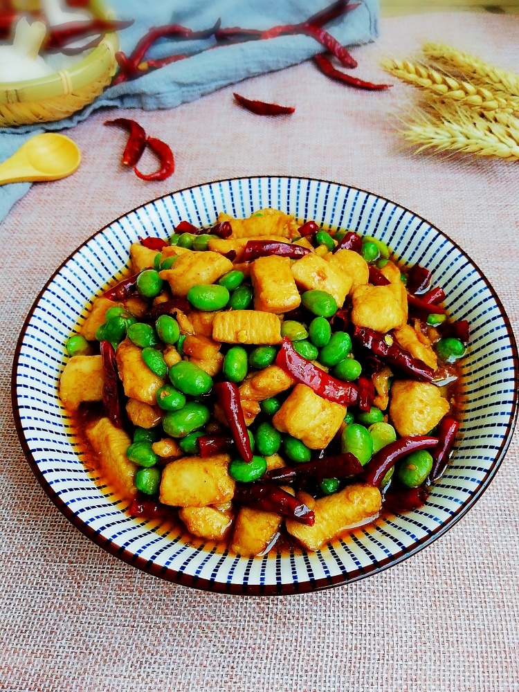 毛豆炒鸡丁