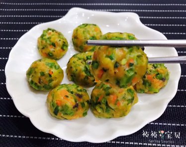 蒸豇豆胡萝卜丸